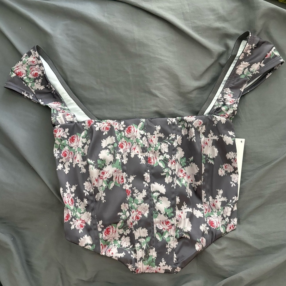 Urban Outfitters Floral Silk Corset